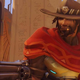 McCree as seen in Overwatch, carrying his pistol and wearing his hat.
